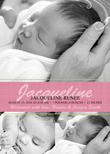 Photo Birth Announcements - Fresh Pink Plaid