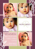 Photo Birth Announcements - Mauve Flora
