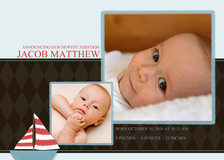 Photo Birth Announcements - Sailing Home