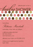 Girls Baby Shower Invitations - Modern Polka Dots