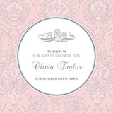 Girls Baby Shower Invitations - Fancy Floral