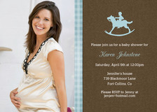 Boys Baby Shower Invitations - Classic Rocking Horse