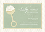 Girls Baby Shower Invitations - Patterned Rattle