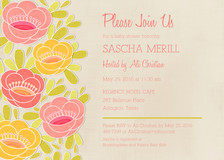 Girls Baby Shower Invitations - Bold Floral