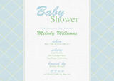 Boys Baby Shower Invitations - Baby Blue Plaid