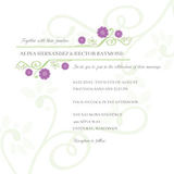 Wedding Invitations - Purple Swirl Flower