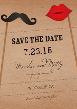 Save the Date Cards - Mustache and Lips on a Stick
