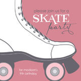 Girls Birthday Party Invitations - Skate Party
