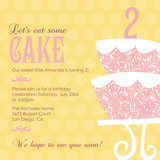 Birthday Party Invitations - Let's Eat Cake