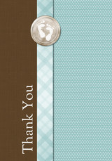 Baby Shower Thank You - Tiny Footprints Blue