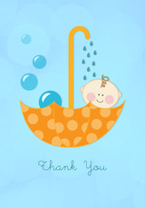 Baby Shower Thank You - Umbrella Bathtime