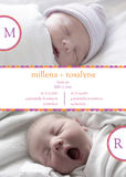Twins Birth Announcements - Scalloped Band