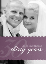 Anniversary Invitations - Purple Scallop Tag