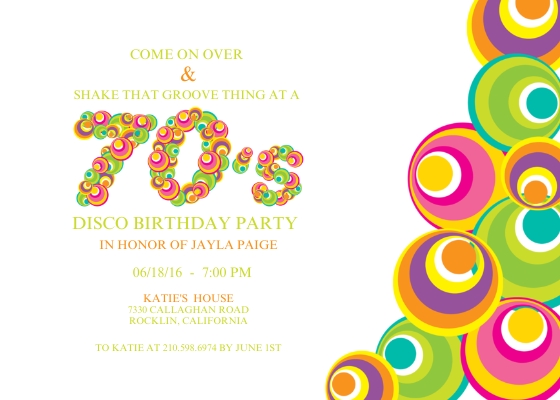 birthday party invitations 70 s party by mixbook